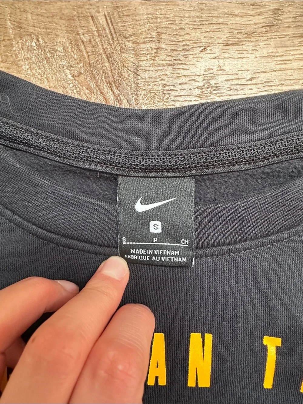 Nike Michigan Tech Huskies Black Pullover Sweatshirt with Yellow Lettering